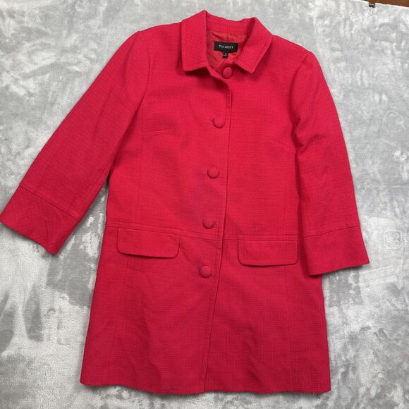 Talbots Women’s Size 12 Red Cotton Blend Peacoat Button Front Lined Classic Jack - Picture 1 of 10